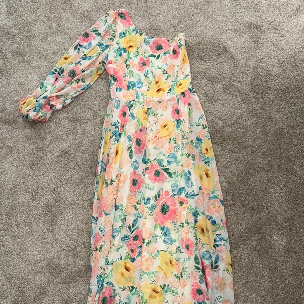Flying Tomato Floral One Shoulder Dress